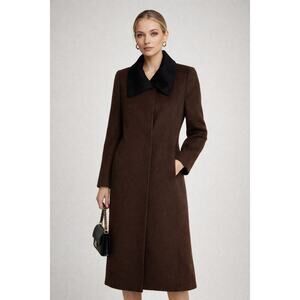 Vintage Jacobsons 100% Camel Hair Longline Overcoat Brown Women's Size US 6